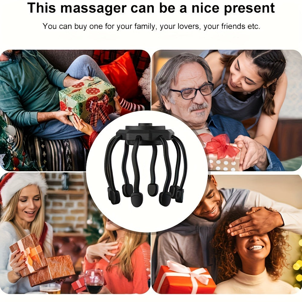 Electric Scalp Massager ¨C 8-Finger USB Rechargeable Head Massager with 3 Massage Modes, Portable Stress Relief & Hair Growth Stimulator, Handheld Scalp Scratcher for Men Women Home & Office Use