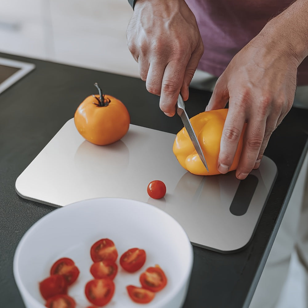 Titanium Cutting Board for Kitchen 14¡±x10¡± Large Double Sided | 100% Pure Titanium Metal Cutting Board | Durable Non-Porous Knife-Friendly Surface | Premium Kitchen Prep Board for Home & Professional Use