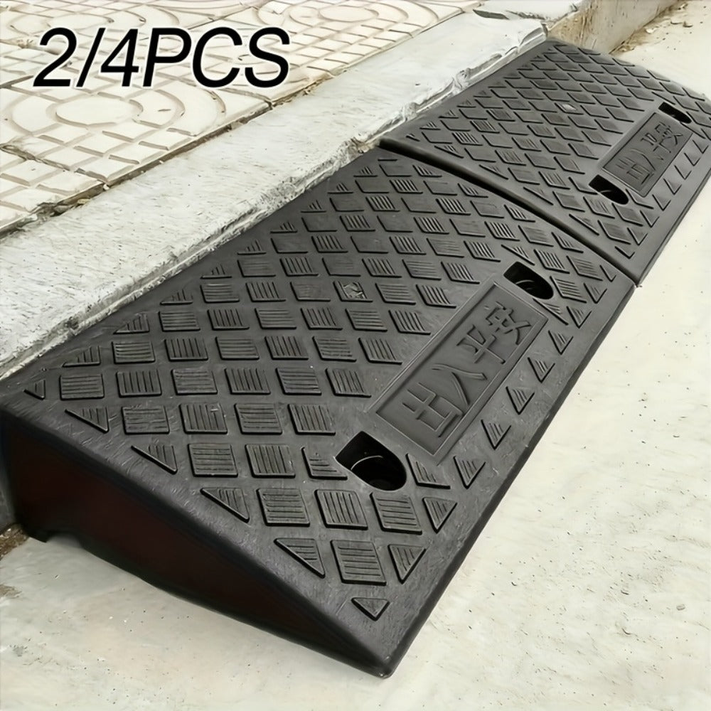 Curb Ramp Heavy Duty Plastic 3000 lb Portable Lightweight for Car SUV Motorcycle Bike Wheelchair Scooter Driveway Sidewalk Loading Dock Garage Outdoor Use Mobility Aid Ramp 2/4 Pack Black
