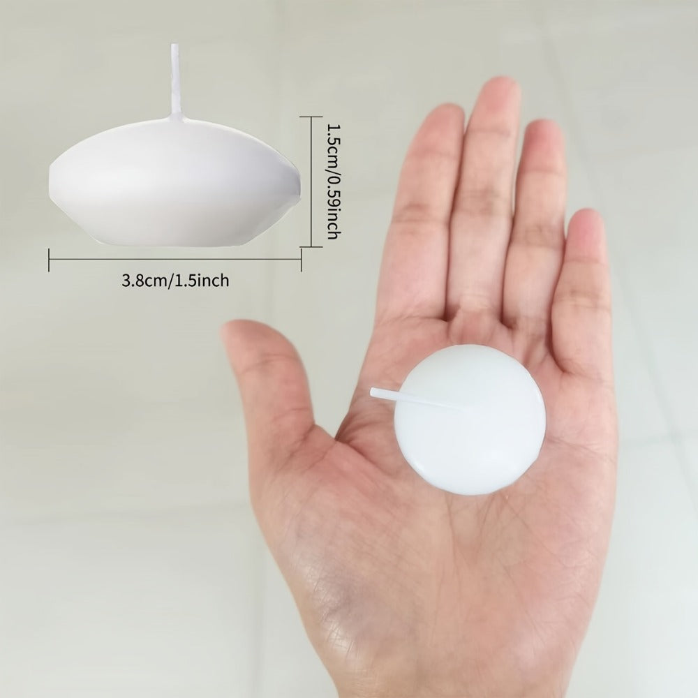 Floating Candles White Set of 42 ¨C 1.5 Inch Small Pool Candles, 4-8 Hour Burn, Wedding Centerpiece, Pool Party, Christmas, Halloween, Easter & Thanksgiving Ambience Decoration
