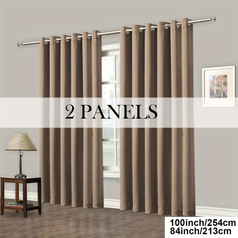 Blackout Curtains Grommet Top Room Darkening Window Drapes 4 Panels Set Living Room Bedroom