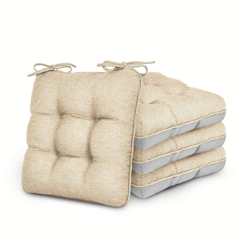 Memory Foam Chair Cushions 4/8 Pack, Non-Slip Seat Pads for Dining Chairs, Kitchen, Office & Patio ¨C Indoor Outdoor Chair Pads M/L Size