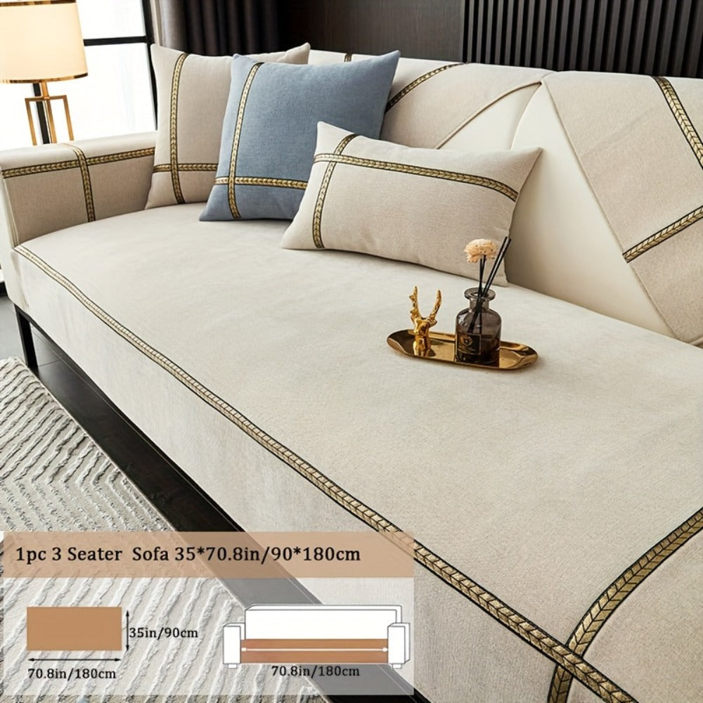 Chenille Sofa Cover Pet-Friendly Slipcover All Season Furniture Protector for Living Room Bedroom Office Couch Cover Multiple Sizes Colors