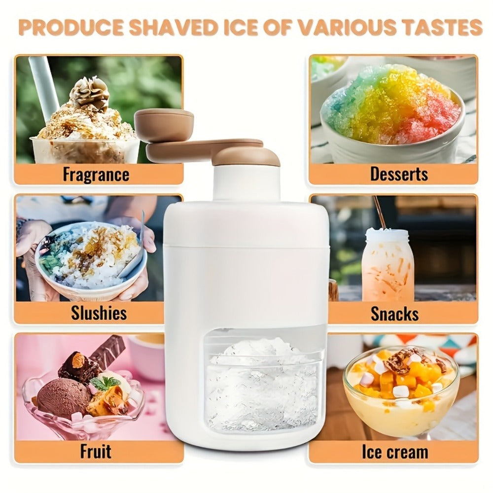 Manual Ice Shaver Machine ¨C Hand-Powered Snow Cone Maker & Ice Crusher, BPA-Free, Portable for Home, Parties, Picnics & BBQs, Includes Ice Cube Trays, Easy to Use Shaved Ice Maker for Kids & Adults