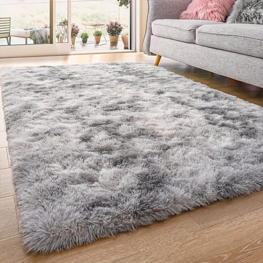 Fluffy Rug Plush Soft Indoor Carpet Non-Slip for Living Room Bedroom Hallway Runner Nursery Kids Play Area ¡ª Tie Dye & Solid Colors Multiple Sizes