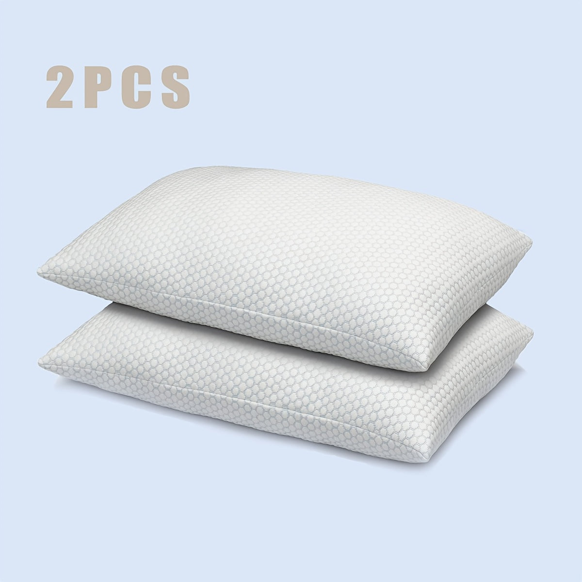 Hotel Quality Sleep Pillows Firm Support Cool-to-Touch Fiber Fill 2/4 Pack - Back Stomach Side Sleeper Pillow Set Soft Breathable Bed Pillows Standard Queen King Size