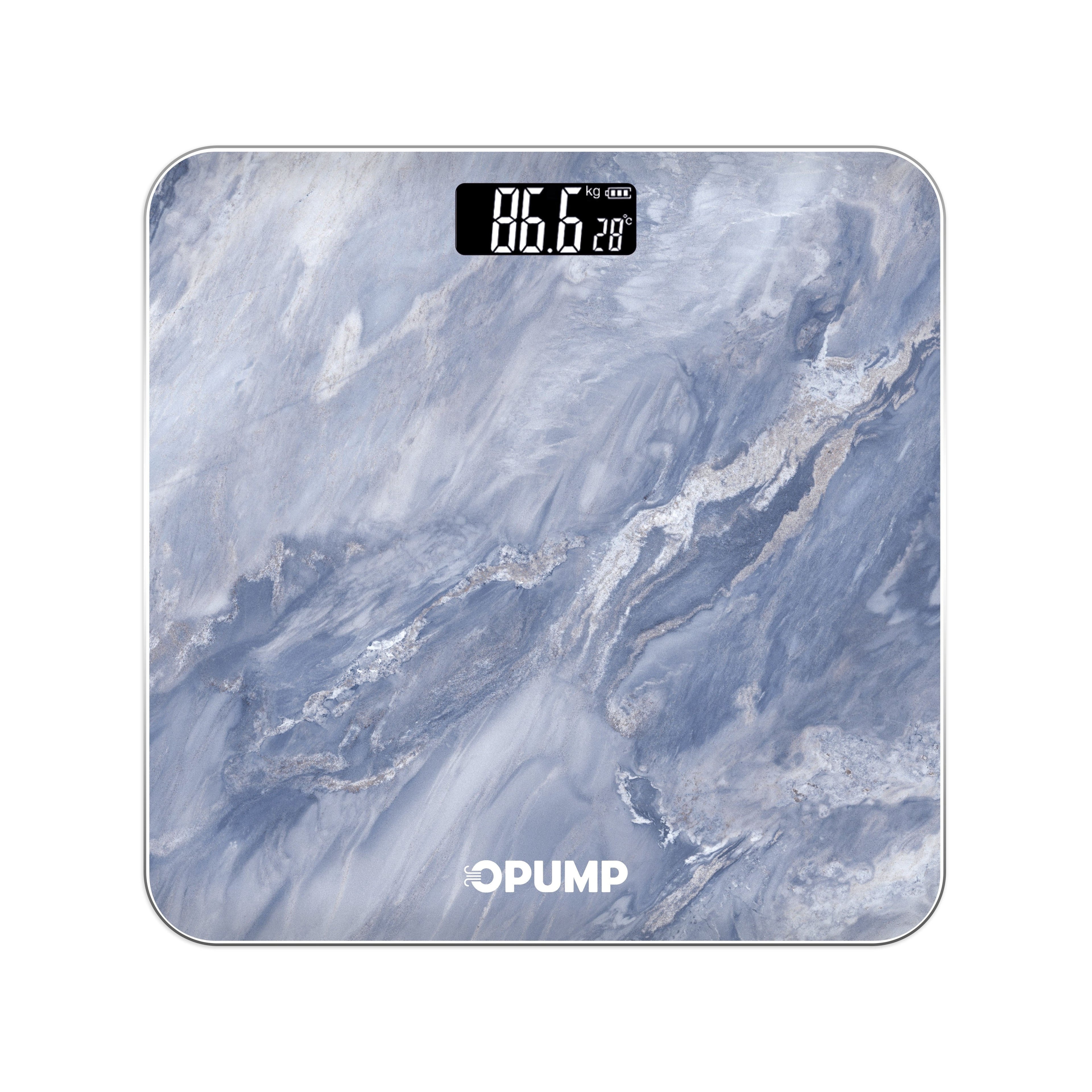OPUMP Bathroom Scale 400lb ¨C Highly Accurate Digital Body Weight Scale with Backlit LED Display, Batteries Included, Measures up to 400lb/180kg, Multiple Colors ¨C Black Marble, Bronze, Sapphire & More