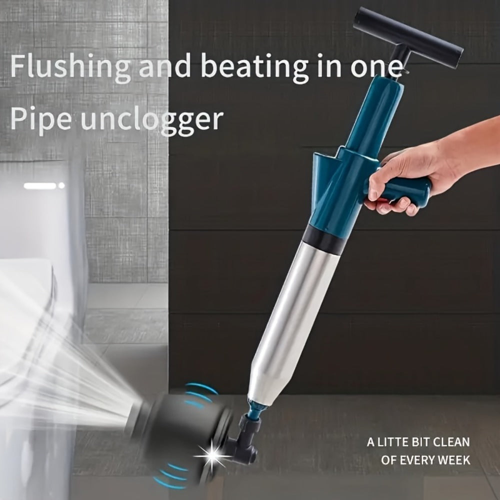 Air Pressure Drain Unclogger ¨C One-Shot Toilet Dredging Tool for Kitchen & Bathroom, Sewer Pipe Blockage Remover, Floor Drain Cleaner, Portable Manual Plunger for Clogged Drains (1 Set)