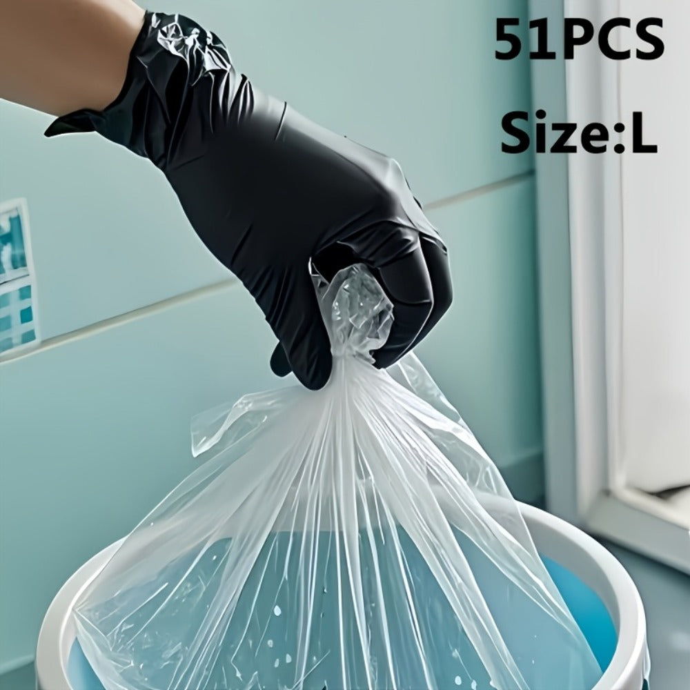 Disposable Nitrile Gloves Black ¨C Powder Free, Latex Free Protective Gloves for Household Cleaning, Pet Bathing, Tattoo, Hair Coloring & Professional Use (S/M/L/XL)