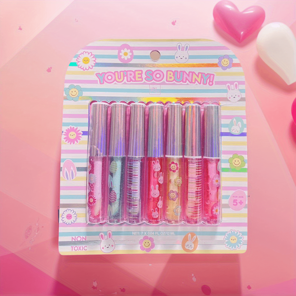 Lip Balm Set 7 Flavors Gift Box 0.04oz Each Moisturizing Flavored Lip Balm Kit for Dry Lips Women Girls Valentine's Day Birthday Christmas Gift