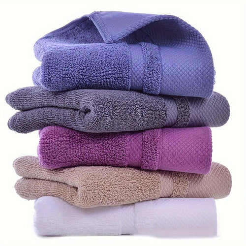 100% Cotton Bath Towel 500GSM Ultra Absorbent Soft Quick Dry Thick Hand Towel for Bathroom Gym Machine Washable Khaki Purple Blue Gray Green White 6-Pack Colorful