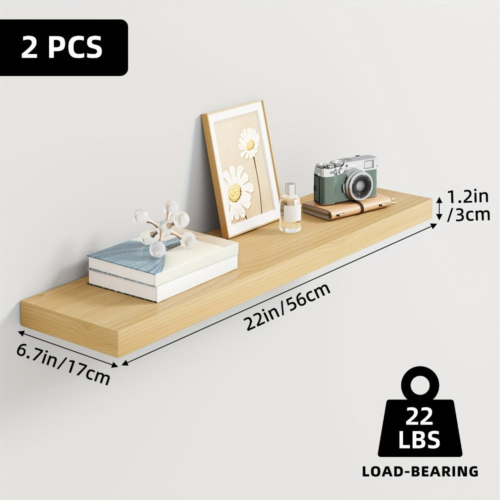 Floating Wall Shelves Set ¨C Wooden Wall-Mounted Shelves for Living Room, Kitchen & Bathroom (2/4/6pcs, 15.7¡±/19.7¡±/22¡±)