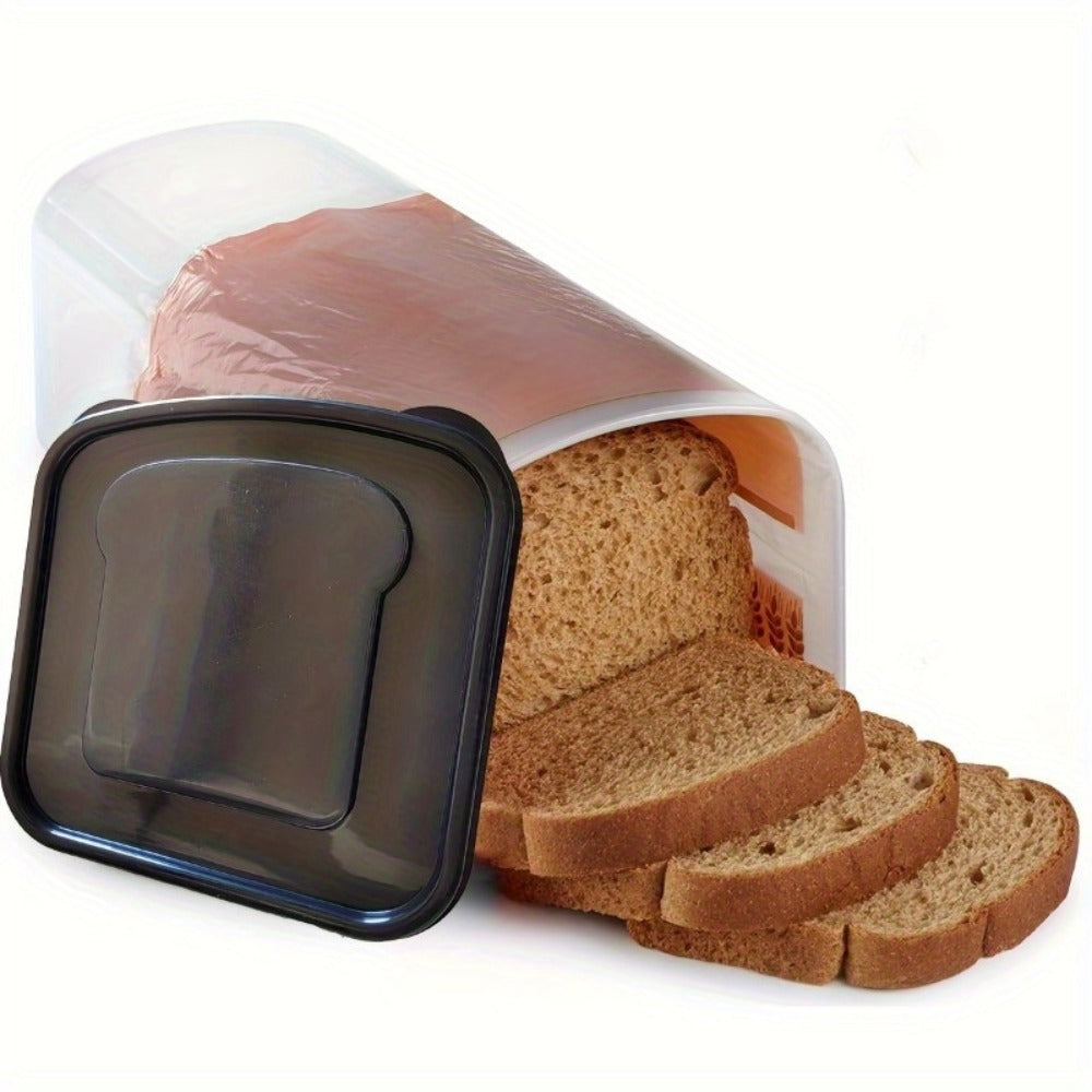 Bread Storage Container with Leak-Proof Lid - Stackable Spacious Toast Keeper Box Portable Reusable Food Storage for Kitchen Organization Camping Loaf Keeper