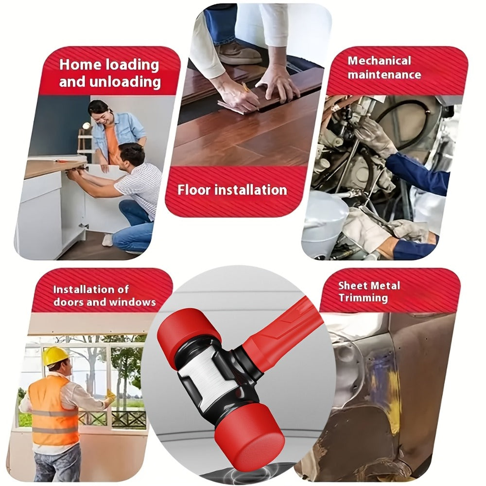 Rubber Mallet Hammer Heavy Duty 27mm & 36mm, Dead Blow Installation Hammer for Flooring Tile Carpentry Renovation, Non-Marring Hand Tool for Wood & Laminate