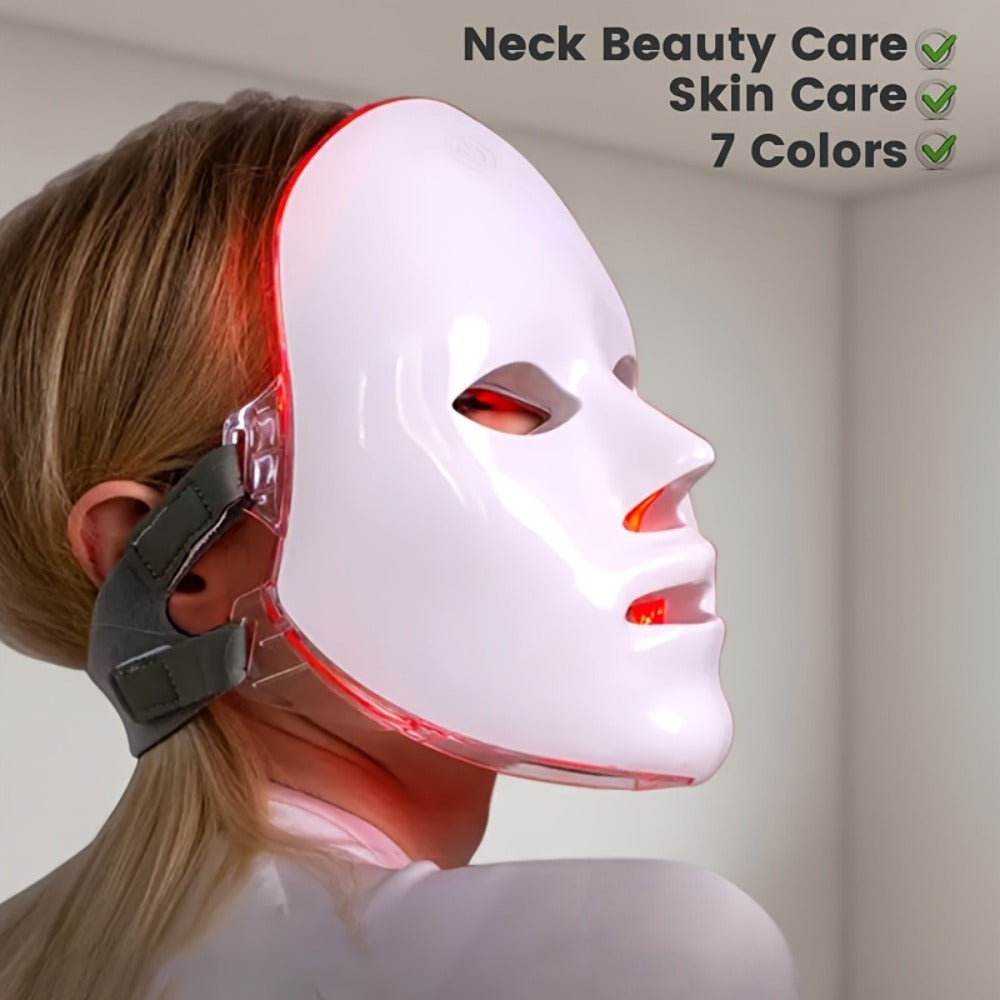 Portable 7-Color LED Facial Mask Device ¨C USB Rechargeable Home Beauty Skincare Tool for Face Care, Anti-Aging & Acne, Perfect Gift for Girlfriend & Valentine's Day