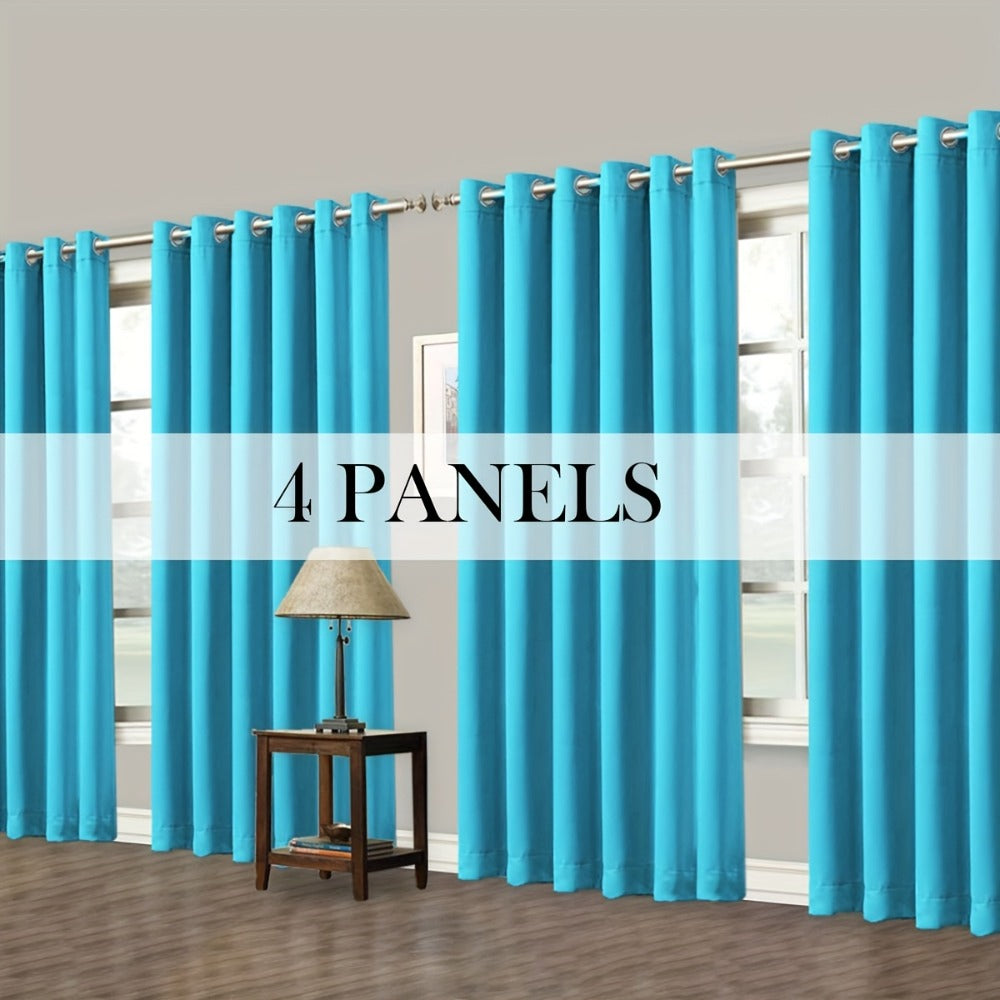 Blackout Curtains Grommet Top Room Darkening Window Drapes 4 Panels Set Living Room Bedroom