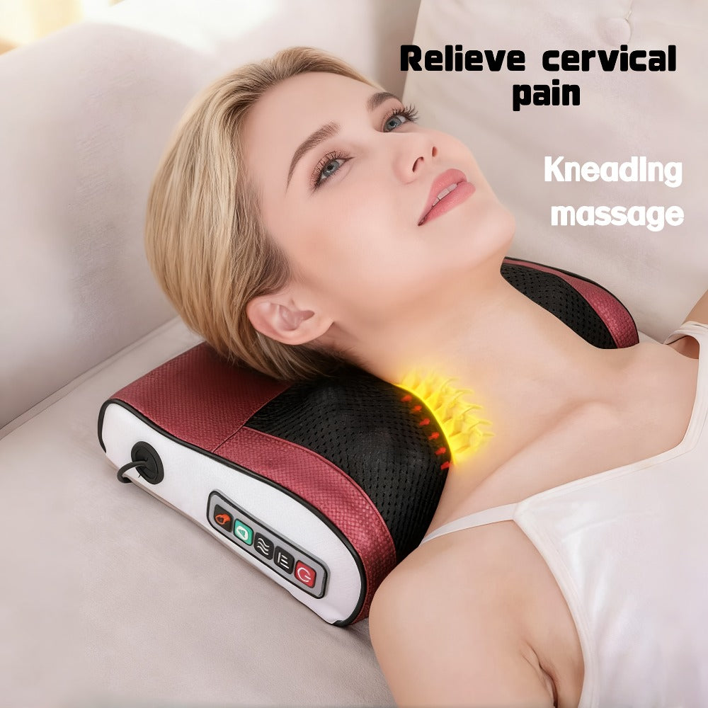 Shiatsu Neck & Back Massage Pillow ¨C Bidirectional Rotating Deep Tissue Kneading Cervical Massager for Pain Relief, Electric Massage Pillow for Neck Shoulder & Back, Gift for Mom Dad Men Women