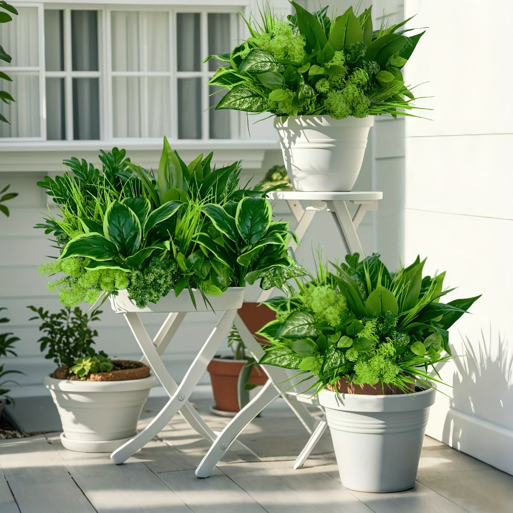 18 Pack UV Protected Artificial Boxwood Stems Faux Greenery Decor