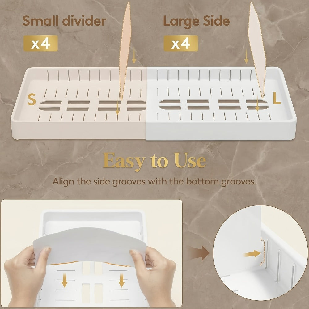 Adjustable Cabinet Lid Organizer ¨C Extra Large 13-24¡± Food Storage Container Lid Divider with 8 Inserts & 21 Compartments, BPA-Free Plastic Lid Holder for Kitchen Cabinet & Pantry Organization