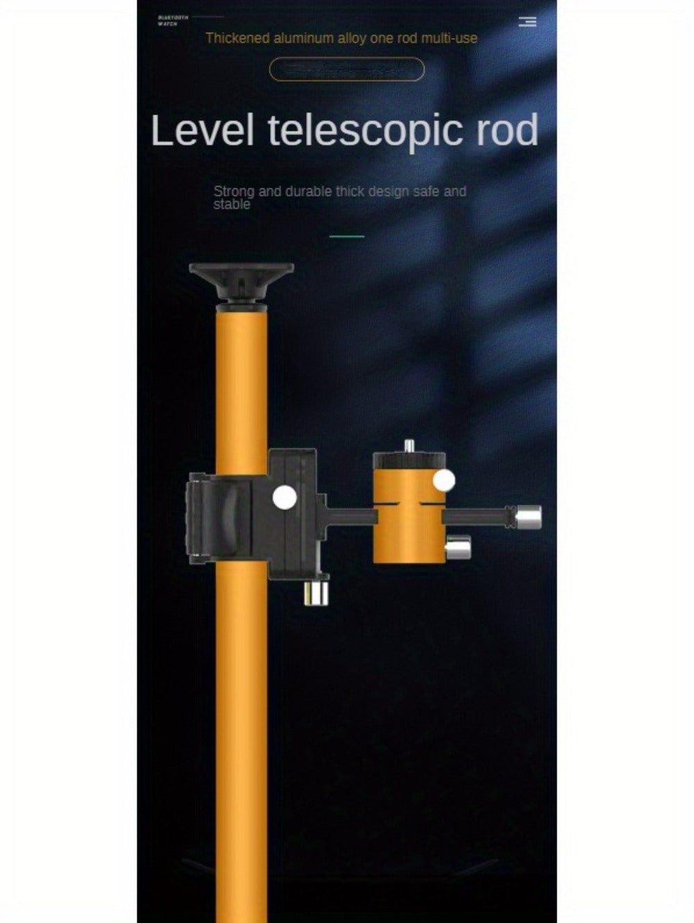 Laser Level Pole Telescopic Grade Rod 11FT/19FT Adjustable Support Staff with 1/4¡±-20 Mount & 5/8¡±-11 Adapter for Rotary Line Laser Leveling Alignment