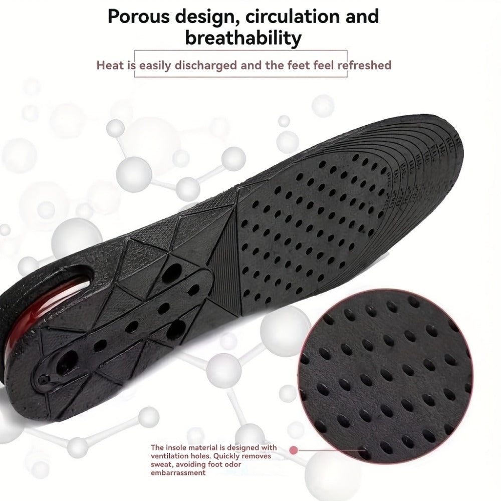 Height Increase Insoles 4-Layer Air Cushion Heel Lift Elevator Shoe Inserts 1 Pair Men Women Adjustable 1.2 to 3.5 Inch Taller Insole