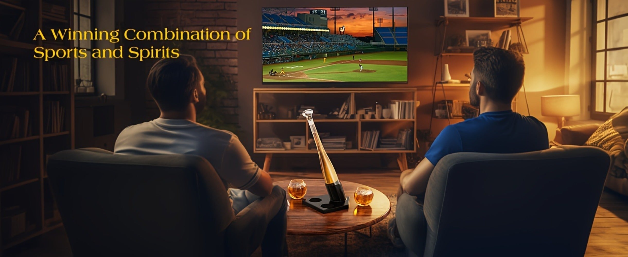 Baseball Bat Whiskey Decanter Set with 2 Glasses ¨C 20oz Liquor Decanter Gift Set for Men, Dad, Boyfriend, Coach