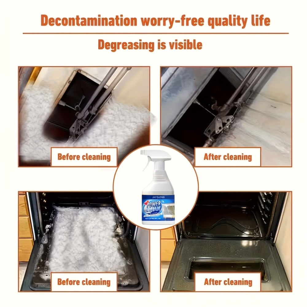 Kitchen Degreaser Spray Bubble Cleaner 237ml, Heavy Duty Grease Remover with Lemon Scent and Baking Soda Formula for Oven Stove Sink Countertop Range Hood Dishwasher Oil Stain Removal
