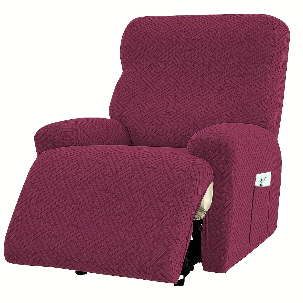 Stretch Recliner Slipcover with Pocket | All-Season 95% Polyester Spandex, All-in-One Recliner Chair Cover, Removable Washable Soft, Living Room Home Decor, 9 Colors