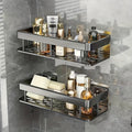 Shower Caddy Wall Mounted Stainless Steel 2-Pack - Rust-Resistant 2-Tier Bathroom Shelf Organizer, Corner Storage Rack for Shower Bathtub Accessories, Space-Saving Bathroom Caddy - Black & Silver