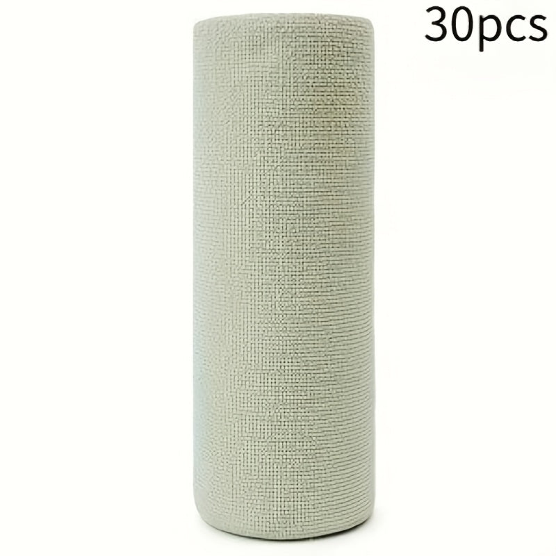 Reusable Microfiber Cleaning Towels 30-Pack, Kitchen Dish Cloth Roll, Absorbent Hand-Torn Disposable Napkins, Multi-Color Household Cleaning Cloths for Kitchen & Bath
