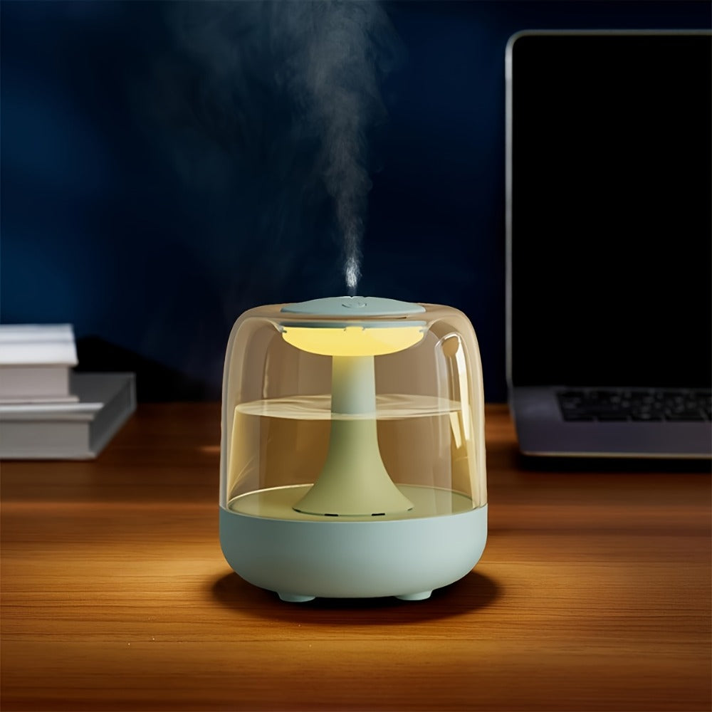USB Humidifier with 7-Color Night Light ¨C Silent 26dB Double Mist Visible Water Tank 24-Hour Runtime for Bedroom Living Room Office Desktop Home Decor Gift