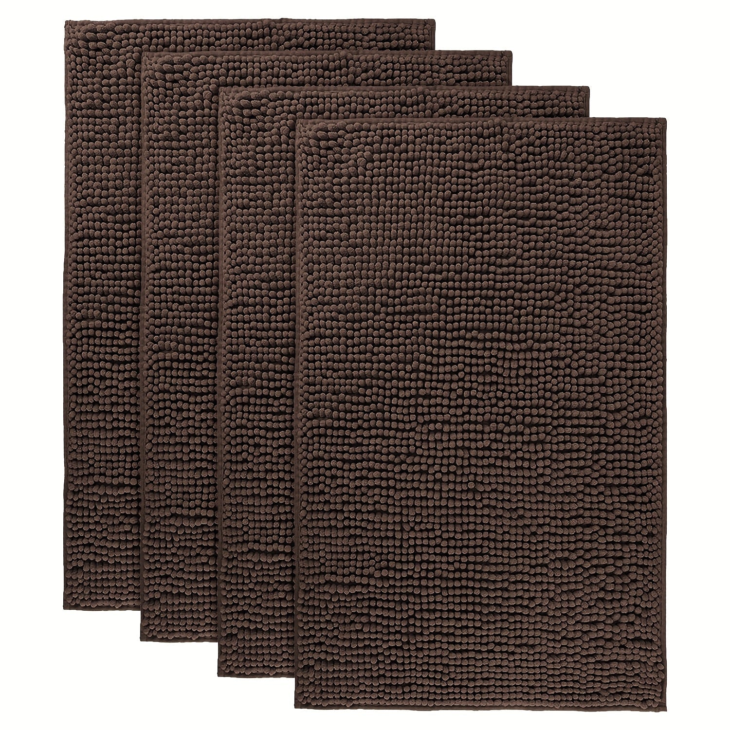 Chenille Bath Rug Extra Thick Soft Absorbent Non-Slip Bathroom Mat Machine Washable, Multiple Sizes & Colors