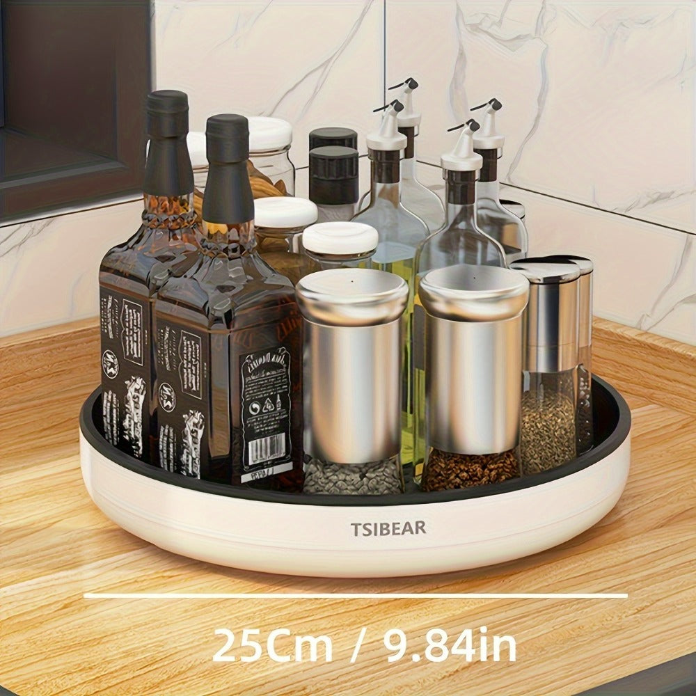 360¡ã Rotating Kitchen Organizer ¨C Multi-Functional Countertop Spice Rack & Cabinet Storage Rack for Cooking Oils, Spice Jars & Pantry Essentials, Space-Saving Turntable Lazy Susan