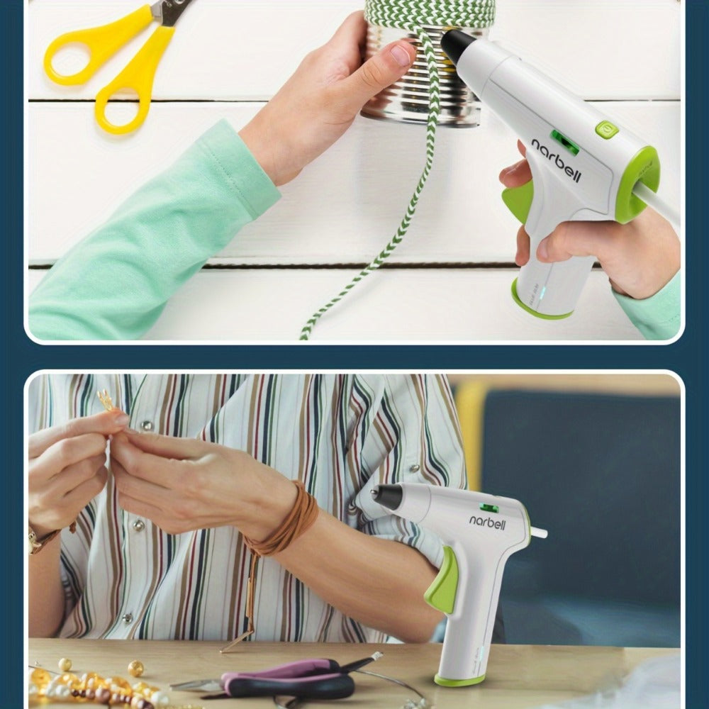 Cordless Hot Glue Gun Fast Heating USB Rechargeable 2000mAh ¨C 12-Second Heat-Up, Anti-Drip Nozzle, Auto Shut-Off, Mini Glue Sticks Included, Portable Wireless Glue Gun for DIY Crafts, Home Repair, Floral & Plush Toy Projects