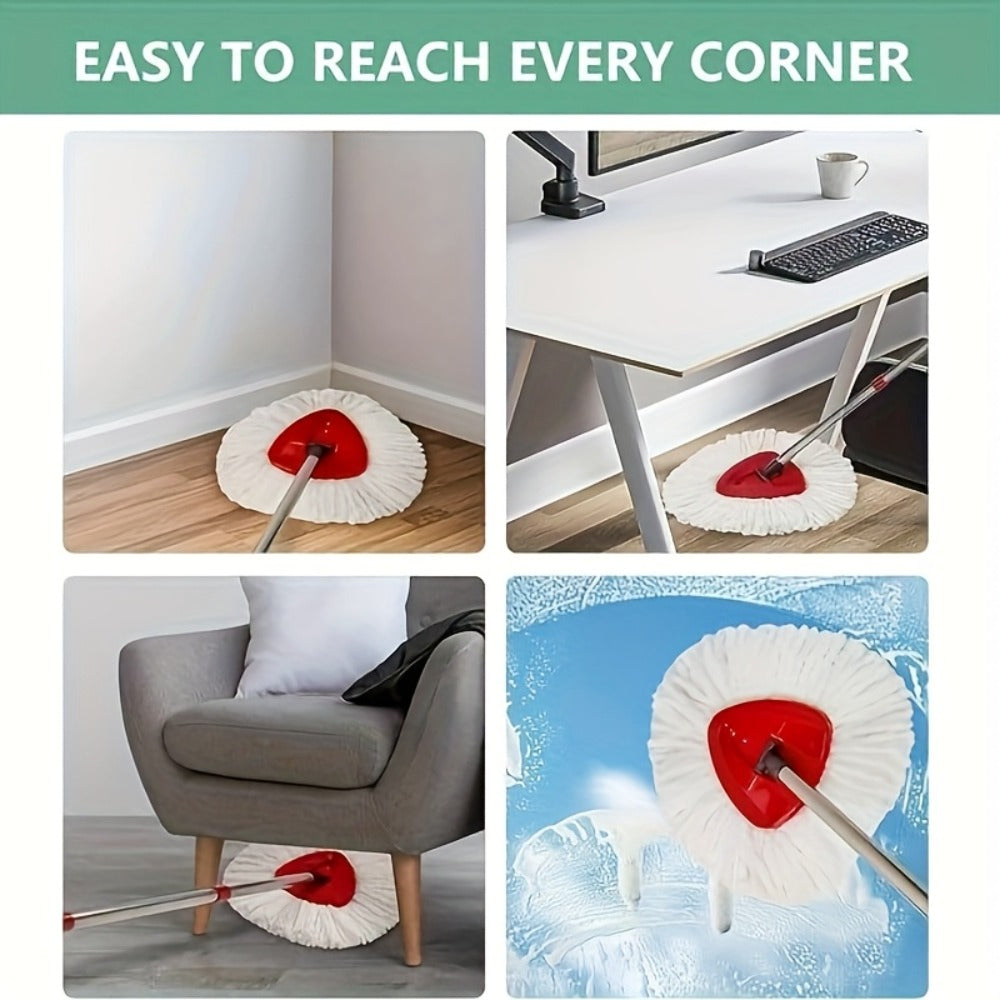 Microfiber Rotary Mop Replacement Heads 360 Degree Triangular Spin Mop Pads Refill Compatible with Rotary Mop Systems Deep Floor Cleaning 2 5 10 20 Pack