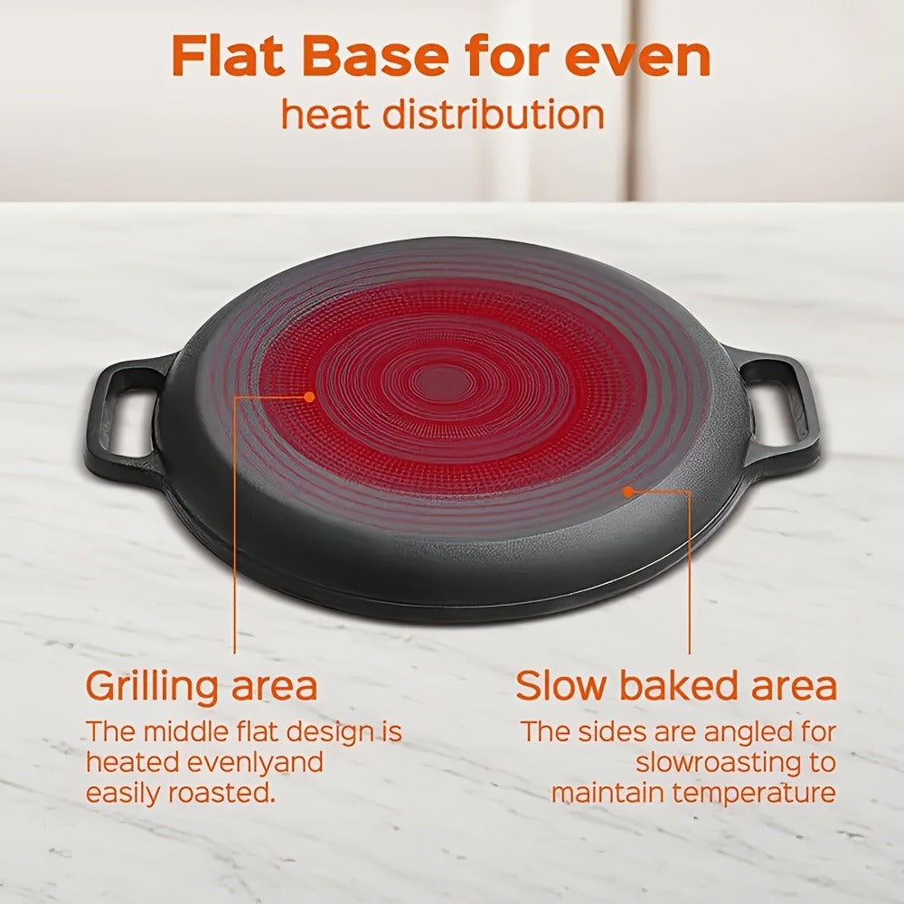 Cast Iron Frying Pan Non-Stick 11 Inch 28cm ¨C Rust-Proof Anti-Deformation Even Heating | Oven & Induction Safe Skillet for Pizza Barbecue & Camping | Durable Cast Iron Pan Single or 2-Pack