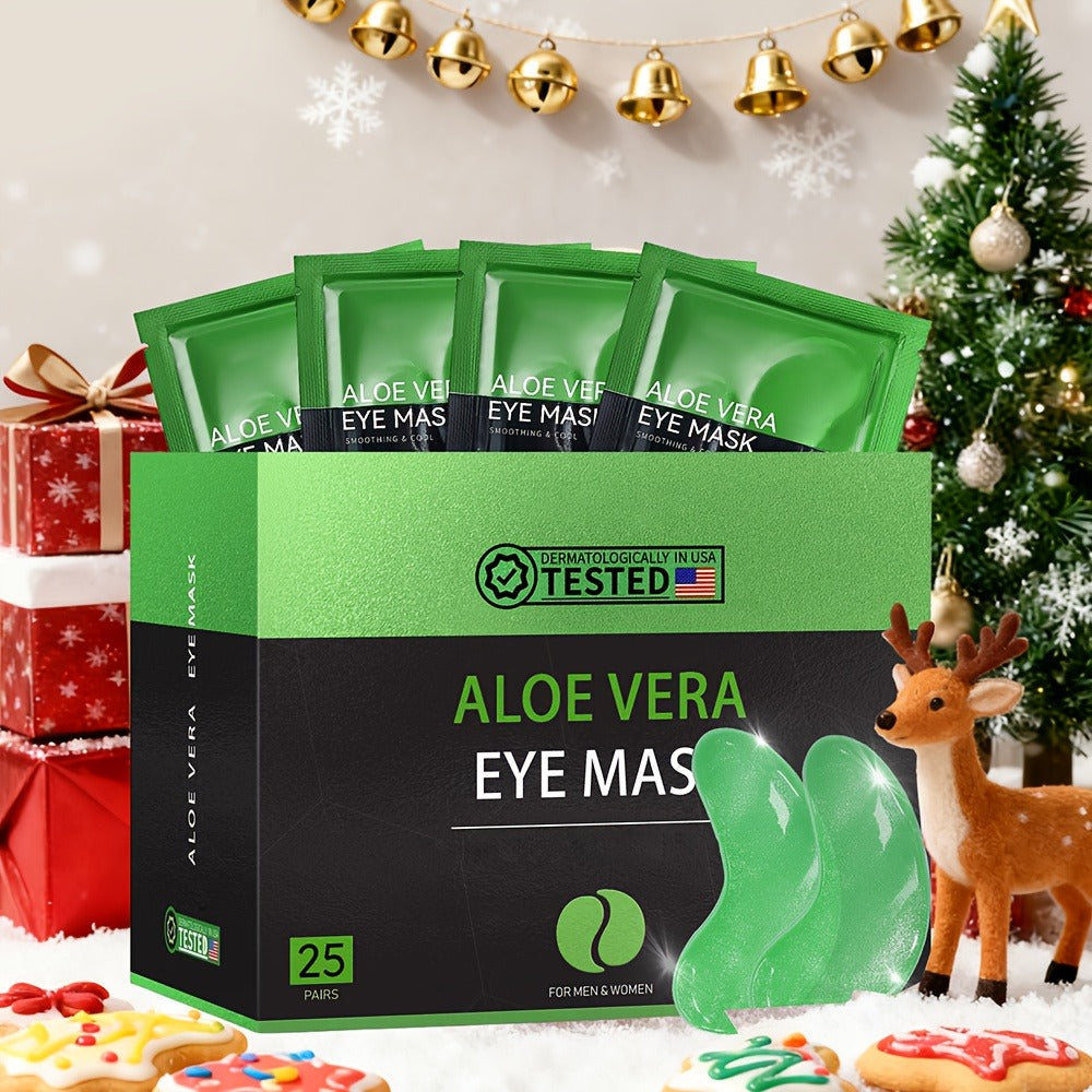 Under Eye Patches 25 Pairs ¨C Aloe Vera & Collagen Eye Mask for Dark Circles, Puffiness & Deep Hydration, Hyaluronic Acid, Plant Extracts, Sulfate-Free, All Skin Types, Daily Skincare for Women & Men