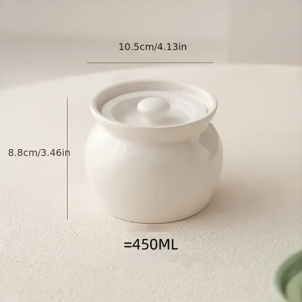 Ceramic Steam Stewing Pot - Water-Separated Clay Pot for Soups, Stews & Slow Cooking, Household Steaming Pot with Lid for One Person, Heat-Resistant Soup Pot for Stovetop & Kitchen Use