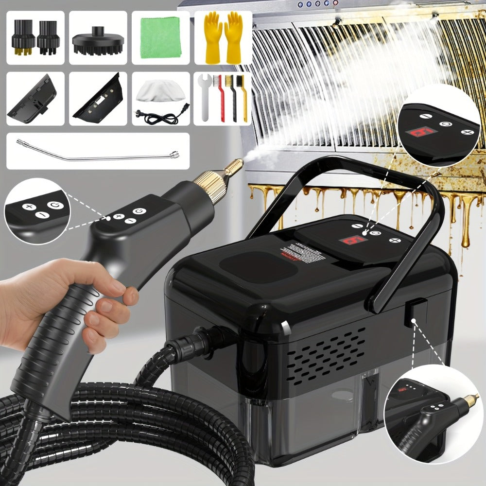 Handheld Steam Cleaner 2500W High Pressure for Home Kitchen Grease Sofa Air Conditioner Washing Machine Floor Tile Bathroom