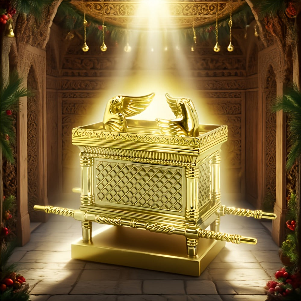 Ark of the Covenant Figurine ¨C Golden Artisan Tabletop Statue, Spiritual Religious Decor for Home & Office, Hanukkah, Easter & Ramadan Gift Ornament, Indoor Outdoor Display, Medium & Large