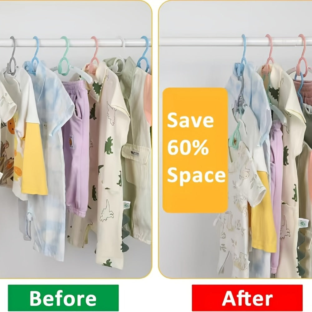 Baby Clothes Hangers Non-Slip Adjustable 11-14 Inch Kids Hangers Space Saving Stackable Toddler Infant Closet Hangers for Nursery Bedroom Wardrobe Organization