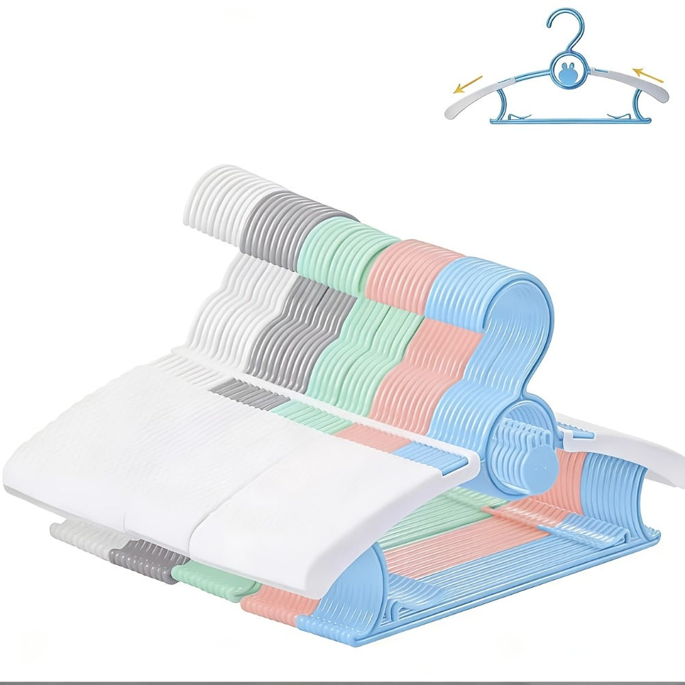 Baby Clothes Hangers Non-Slip Adjustable 11-14 Inch Kids Hangers Space Saving Stackable Toddler Infant Closet Hangers for Nursery Bedroom Wardrobe Organization