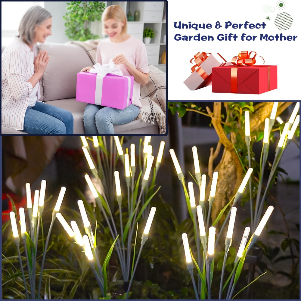 Solar Bubble Pathway Lights Outdoor 4 Pack ¨C IP44 Waterproof Acrylic Reed Stake Lights Auto On/Off Dusk to Dawn | Warm White Solar Powered LED for Garden, Yard, Driveway, Walkway & Patio Decor