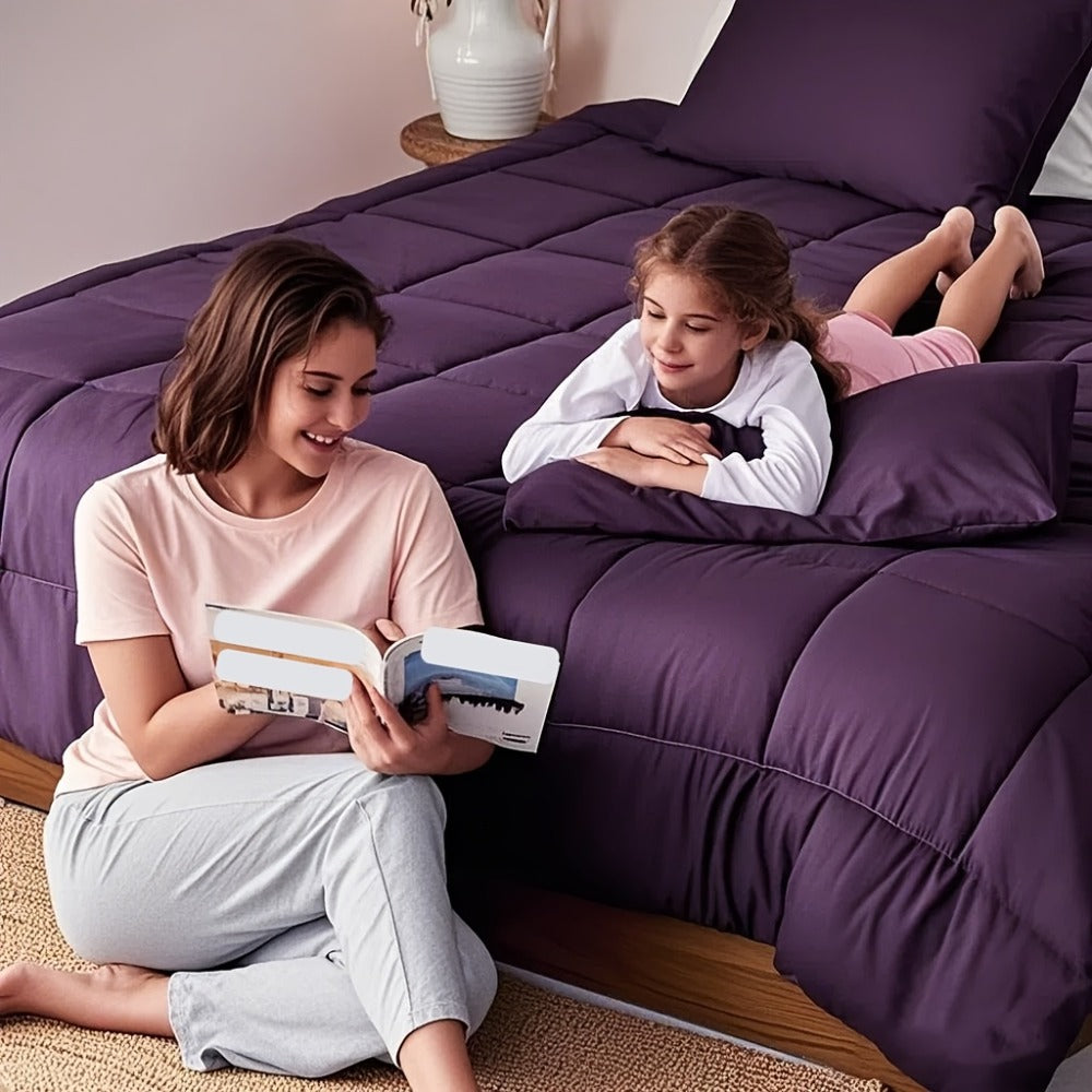 Comforter Set 7-Piece Bed in a Bag Queen King Full Soft Microfiber Down Alternative Comforter Fitted Sheet Flat Sheet Pillow Shams Pillowcases All Season Bedding Set 34 Colors
