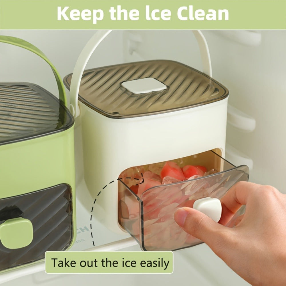 Ice Cube Tray with Lid 48 Compartment Stackable Double Layer Food Grade Plastic Ice Mold Easy Release Portable Ice Box for Beverages Coffee Tea Kitchen