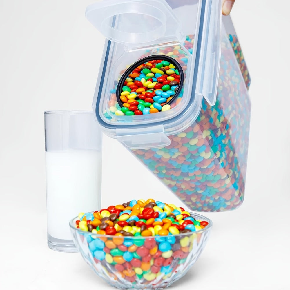 Airtight Food Storage Containers 4 Pack Extra Large 4L/135oz - BPA-Free Plastic Cereal Canisters with Pour Spout for Pantry Organization, Grain, Nuts, Flour & Rice Storage, Includes Labels & Marker