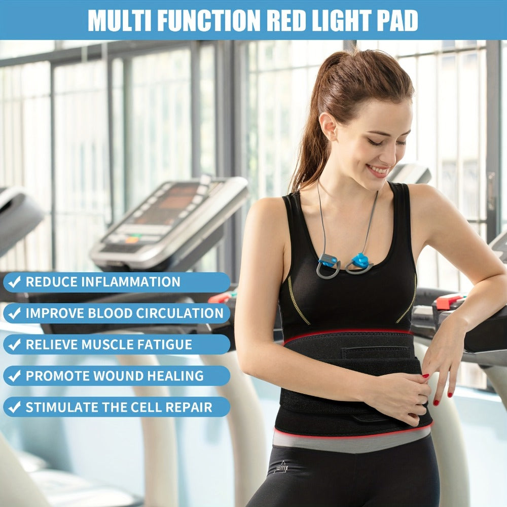 Red Light Therapy Pad Wearable Wrap with Timer ¨C Low Voltage Portable Infrared Light Device for Back, Waist, Shoulder & Knee Pain Relief, At-Home Body Recovery Wrap, Father's Day Gift, Black