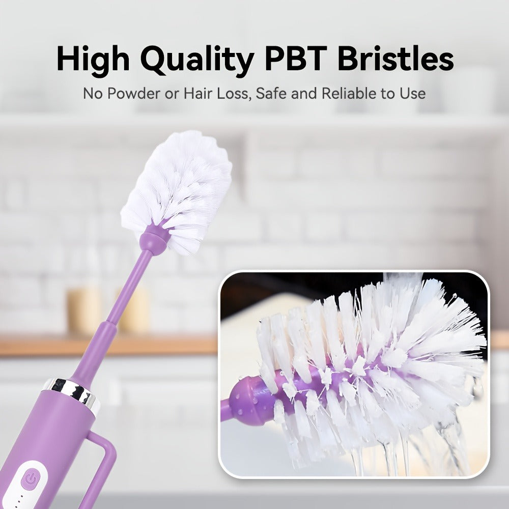 Electric Cup Scrubber Bottle Brush Cleaner ¨C 2-Speed IPX6 Waterproof, Type-C Rechargeable, Deep Cleans 40oz Mugs, Tumblers & Hydration Bottles, Long Straw Brush Included, Wall Mount Storage, Kitchen Cleaning Tool
