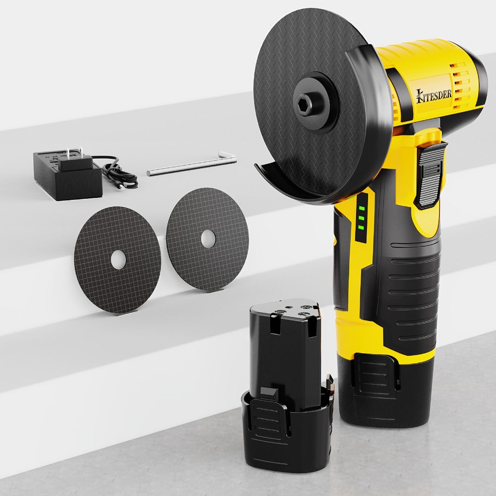 12V Cordless Angle Grinder - 19500 RPM Electric Sander & Polisher for Metal, Wood & Home Repairs, Multi-Function Grinding Tool