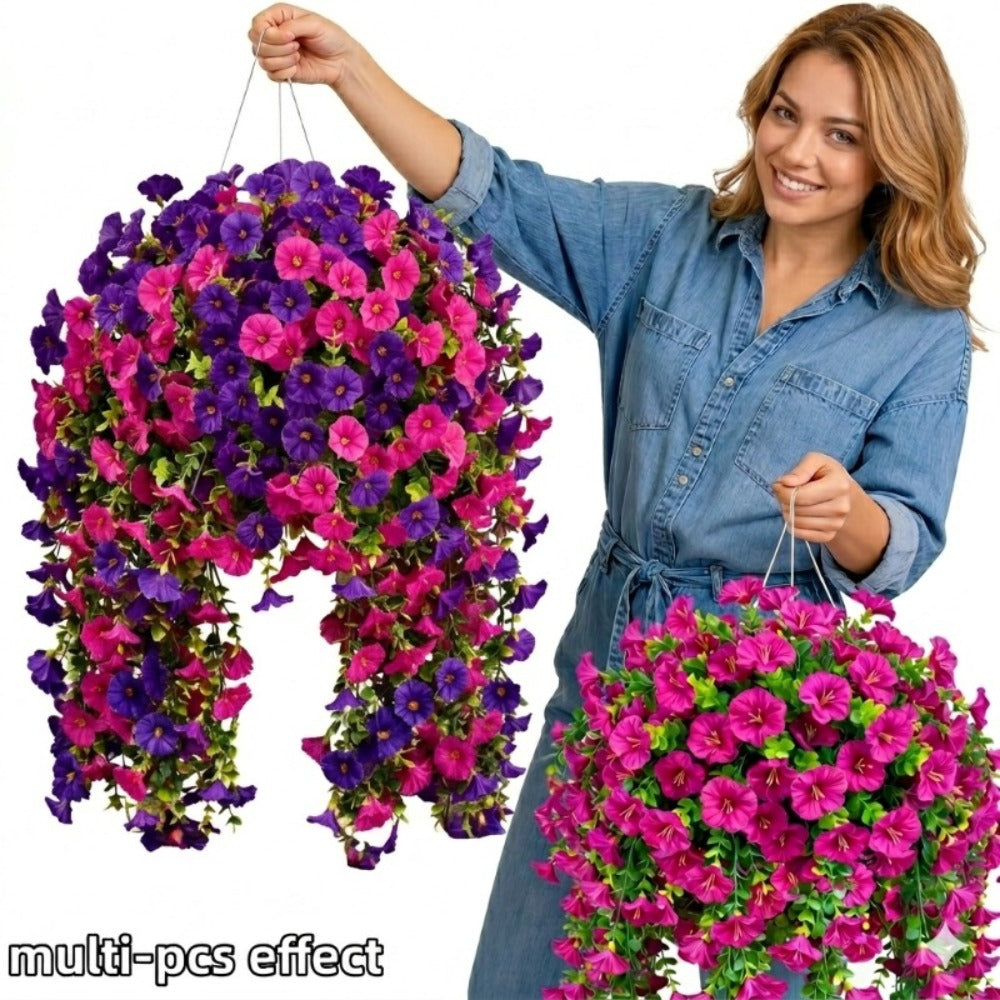 Artificial Rose Vine Hanging Garland 3pcs 216 Flowers - High-Density UV-Resistant Faux Rose Flower Vines with Realistic Roses & Foliage for Garden, Wedding, Porch, Terrace & Wall Decor, Multiple Colors